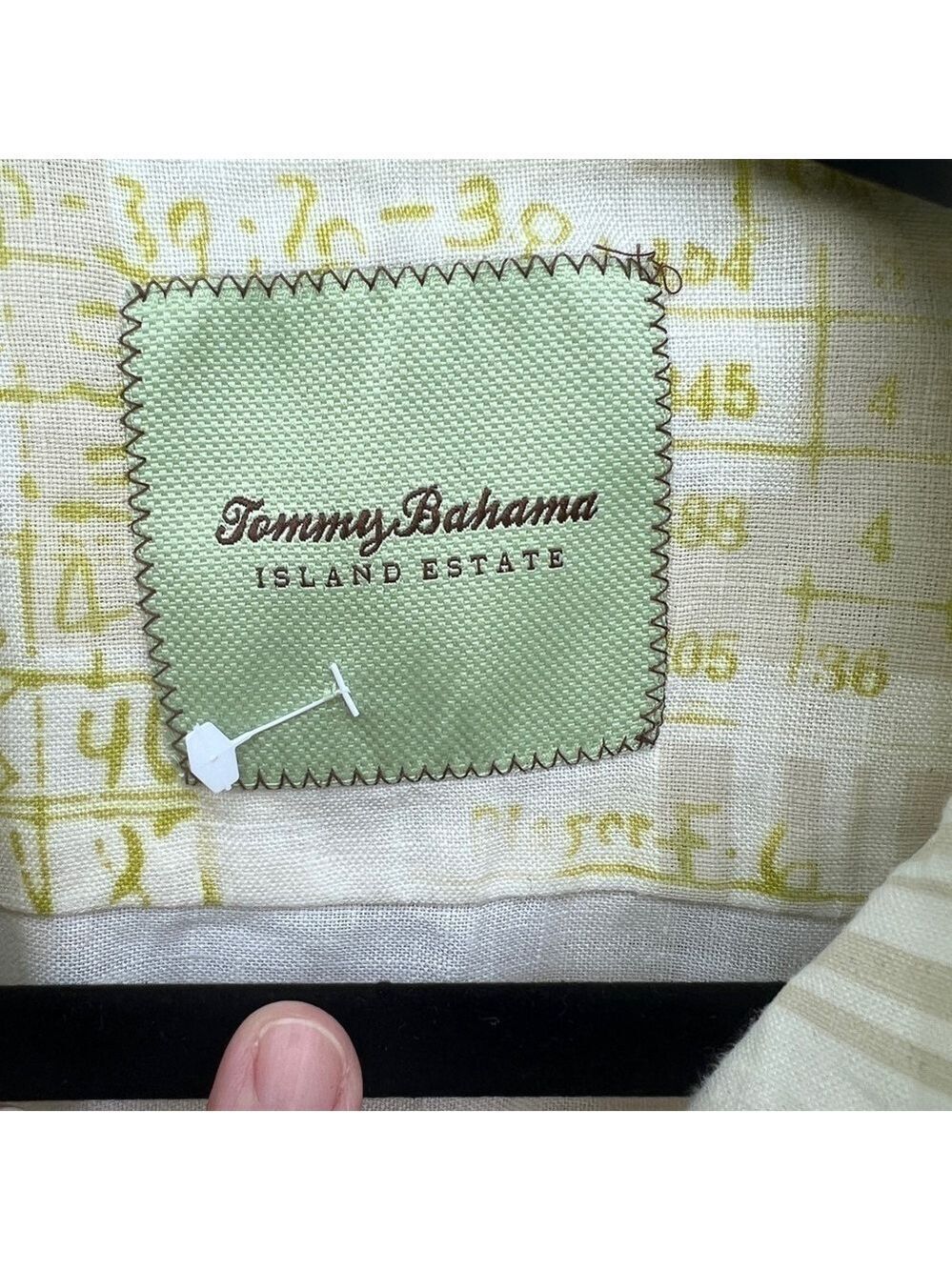 Tommy Bahama Island Estate Linen Beachy Vacation Geometric Buttondown Shirt L - Picture 5 of 12